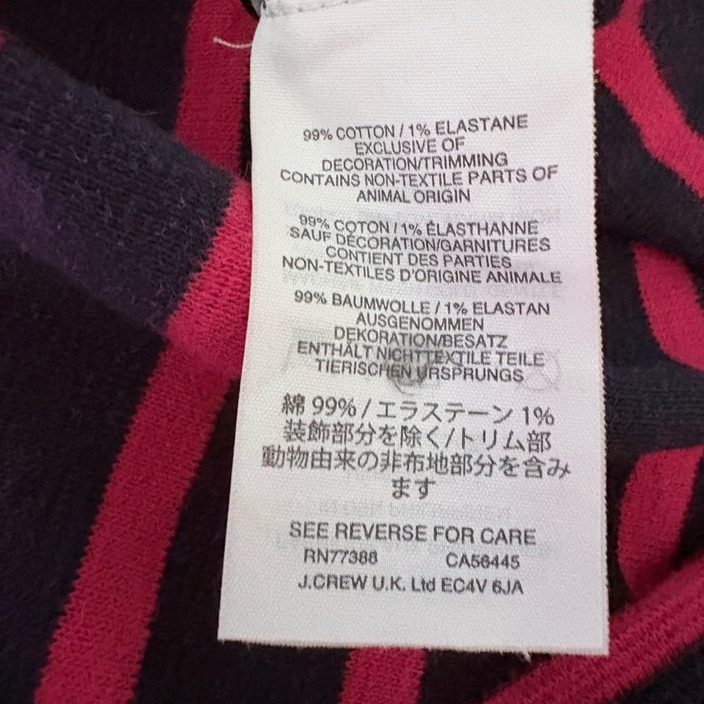 J. Crew Navy and Hot Pink Striped V-Neck Cardigan - Picture 5 of 5